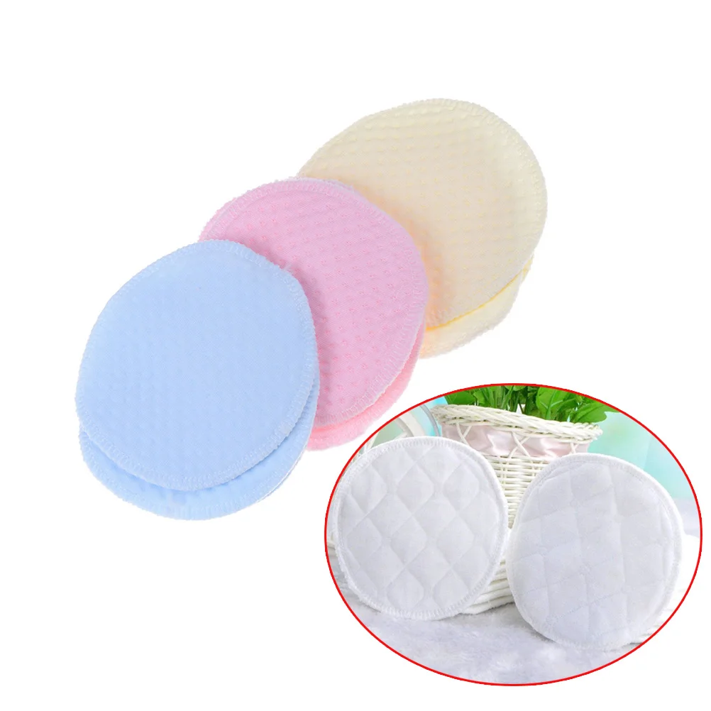 6Pcs Reusable Washable Soft Cotton Absorbent Mom Mother Baby Breast Feeding Nursing Pads Bra Inserts Supplies Random Color