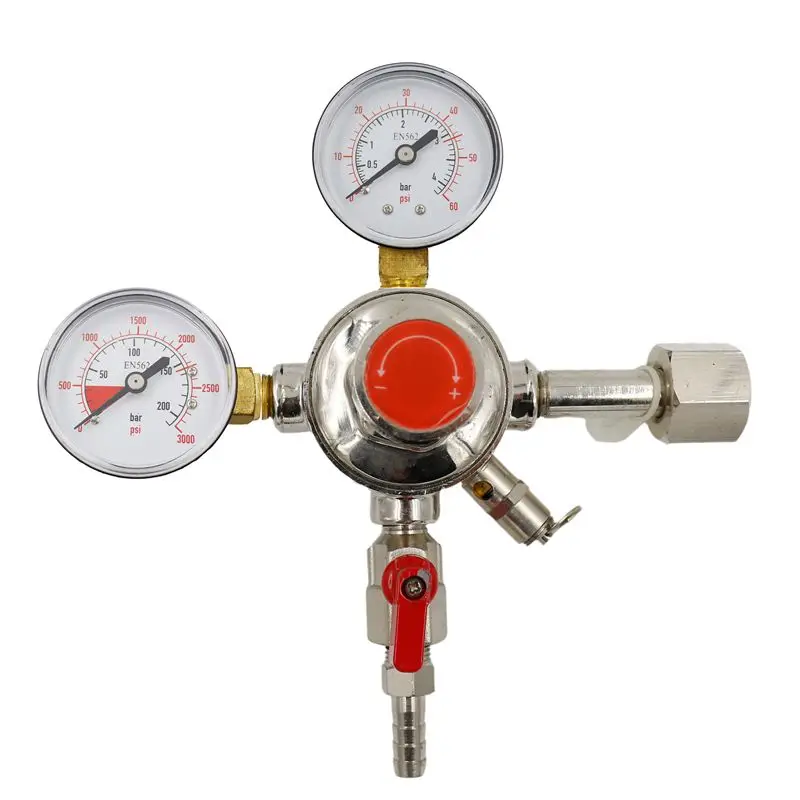 

Dual Gauge CO2 Regulator Homebrew Kegging Draft Beer Kegerators Regulator Safety Pressure Relief Valve