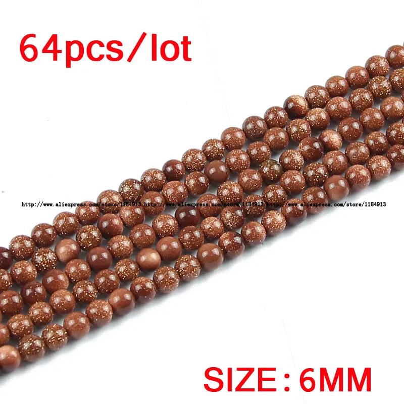 JHNBY Natural Stone Golden sand stone beads Round Loose bead ball 4/6/8/10/12MM Handmade Jewelry bracelet making DIY accessories