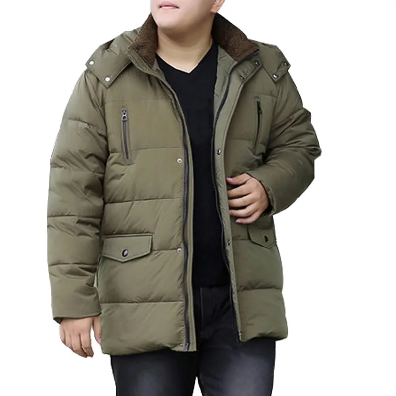 Winter Large Size 155kg Down jackets 6XL 7XL 8XL Long Sleeve Warm Plus Size Men Coat