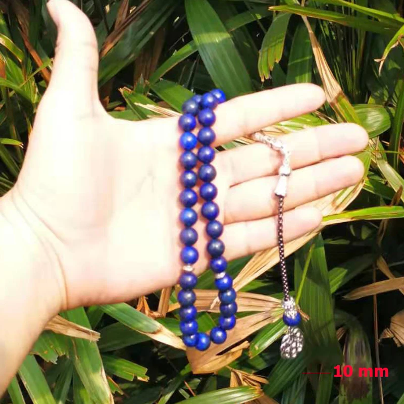 Lapis lazulis Rosary Muslim gfit For Ramadan Tasbih 33 66 99 Paryer beads Muslim misbaha Man's bracelets luxurious Rosary