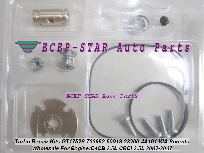 Turbo Repair Kit rebuild GT1752S 733952-5001S 733952-0001 28200-4A101 28201-4A101 733952 For KIA SORENTO 2002-07 D4CB 2.5L CRDI