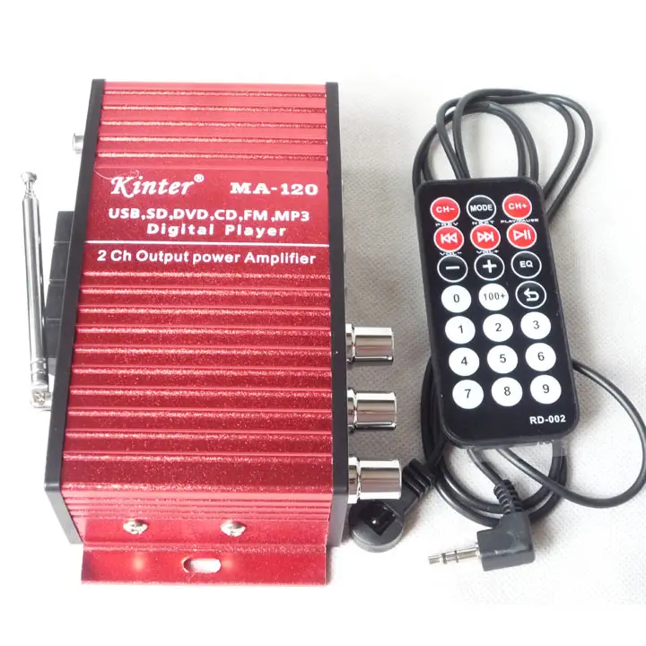 Mini amplificateur de puissance de voiture, ordinateur de mode MP3/USB/carte SD/FM stéréo, DC12V MA-120