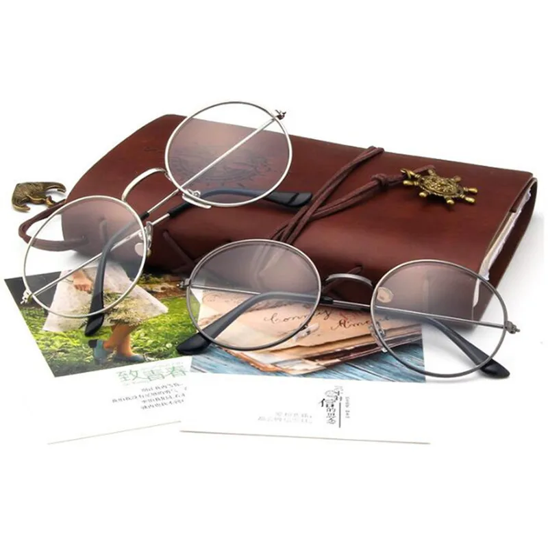 Óculos vintage oval com armações de aro completo, óculos retrô super leves unissex, óculos rx able com lentes claras