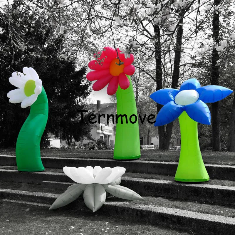 Large inflatable flower tree for garden environment decoration Sunflower Inflated Standing Inflatable Flower Tree with Grass