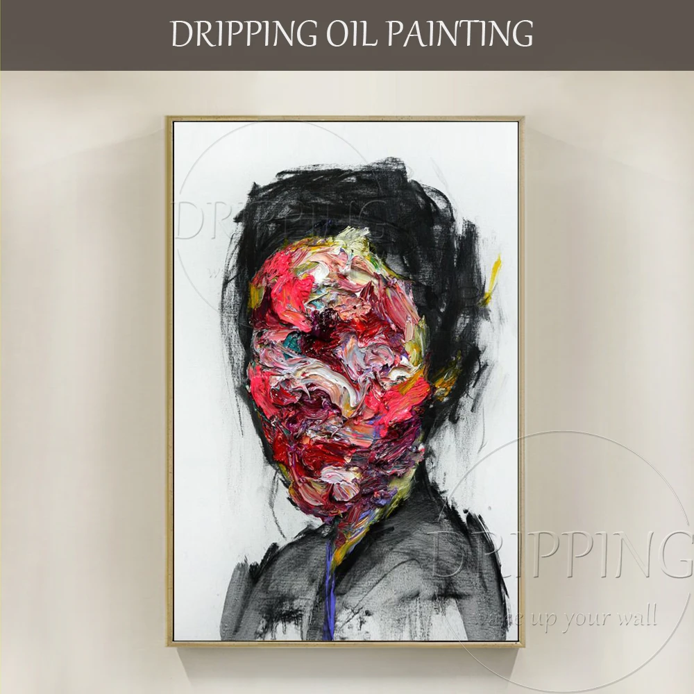 

Pop Art Painting for Wall Decor Hand-painted High Quality Textured Knife Abstract Figure Oil Painting Abstract Portrait Painting