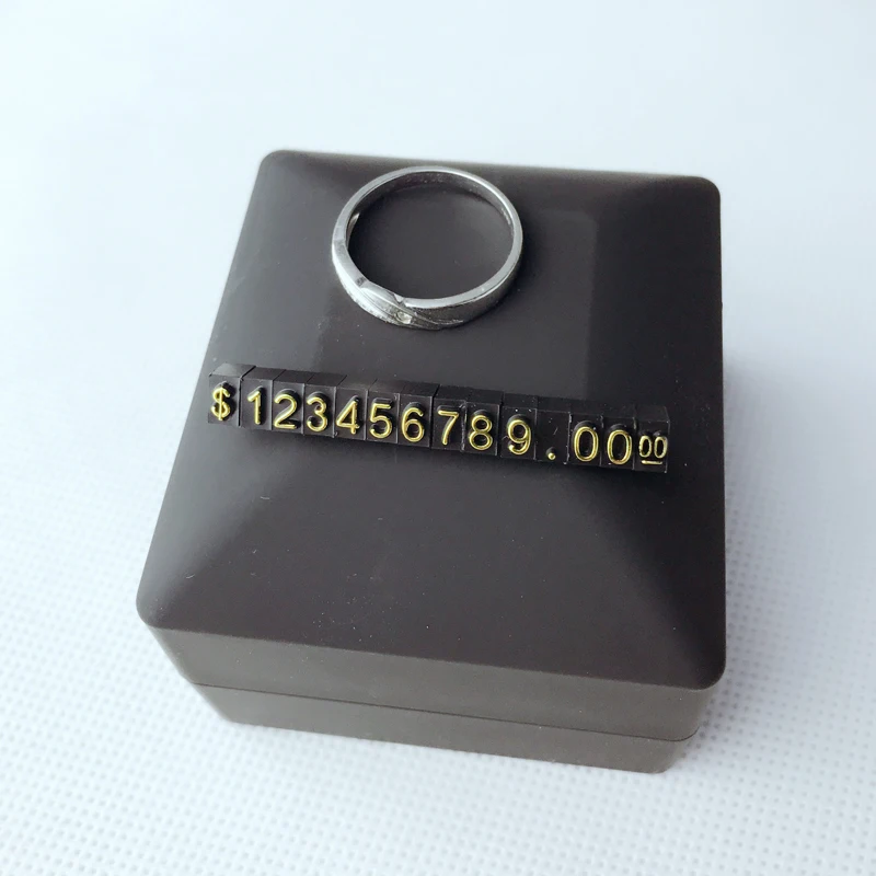 Small Adjustable Price Tags Euro HK US Dollar  Assembly Blocks Number Digit Cube Watch Jewelry Store Counter Display Stand Sign