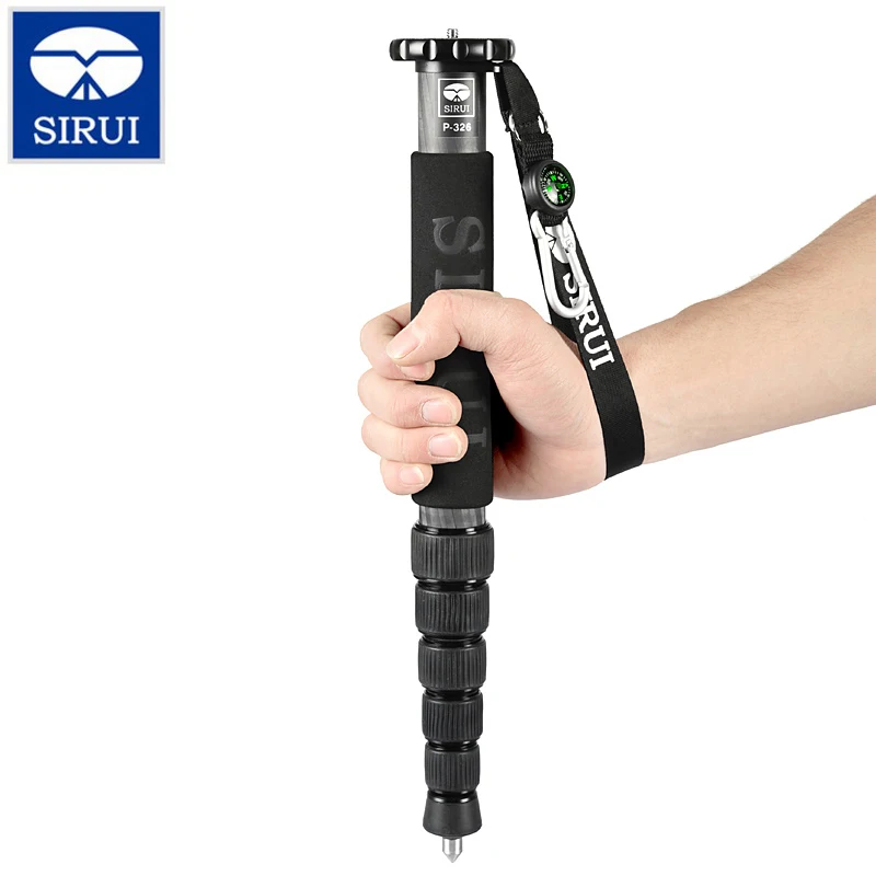 SIRUI P-326 Mini ขาตั้งกล้องแบบพกพาคาร์บอนไฟเบอร์ Monopod สำหรับ Iphone Sumsang สำหรับ Canon Nikon Sony สำหรับ Gropo