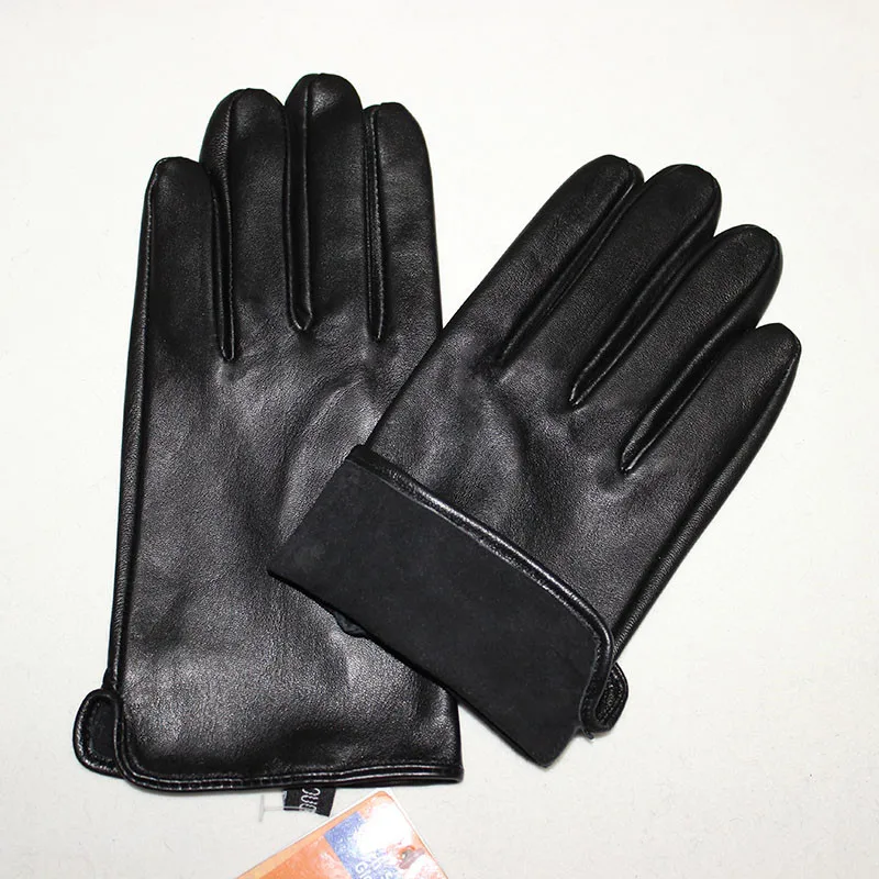 Single Leather Unlined Touch Screen Sheepskin Gloves Men\'s Thin Motorcycle Riding Four Seasons Car Driving Driver Finger Gloves