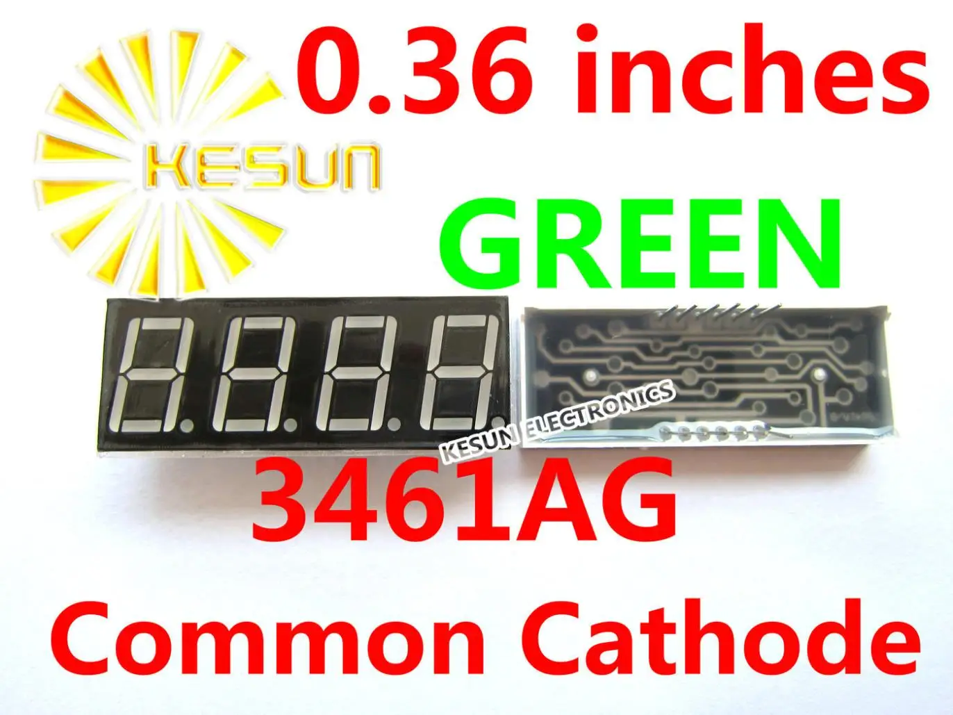 50PCS x 0.36 inches Green Red Blue Jade Green Common Cathode/Anode 4 Digital Tube  3461AG 3461AGG 3461AB LED Display Light Beads