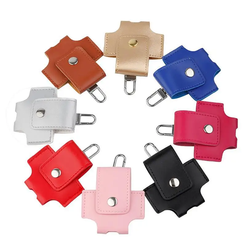 Funda protectora para auriculares inalámbricos Air Pods, funda de cuero PU con soporte, fundas de carga con gancho para Apple AirPods