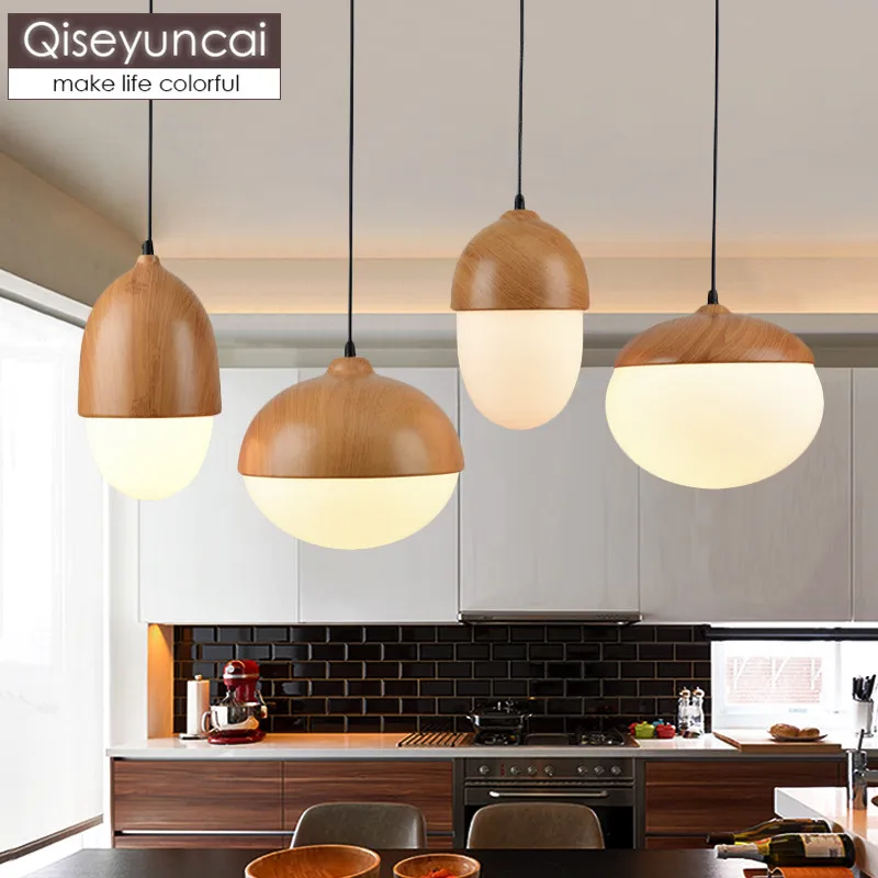 

Qiseyuncai Nordic modern minimalist creative nut chandelier personality restaurant bar three Glass light fixture free shipping