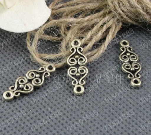 

200pcs/lot alloy bead Antique Bronze 25*8.4*1.7MM connection with 2 holes Jewelry Findings,Accessories pendant,JJA1469