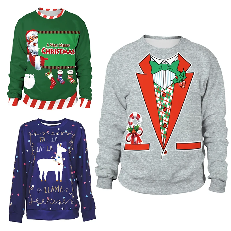 Suéter de Navidad feo para regalo, Jersey divertido de Papá Noel y elfo, Jerseys para hombres y mujeres, sudadera para fiesta de cumpleaños y Navidad, 2024