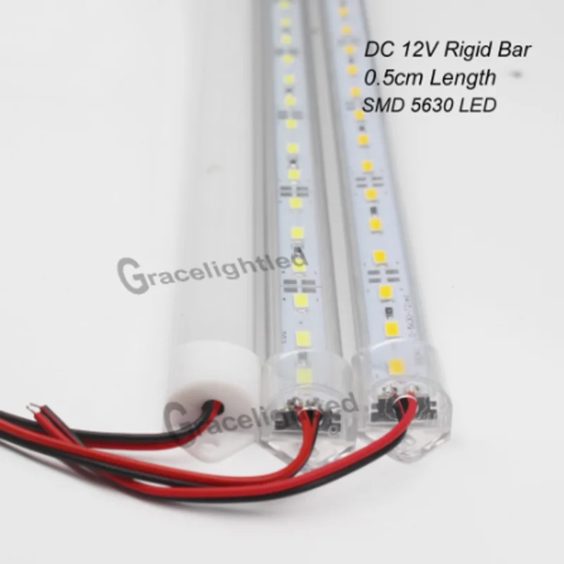 2 قطعة/الوحدة 50 سنتيمتر DC12V عمود إضاءة LED ضوء 5730 5630 مع غطاء الكمبيوتر 5730 LED الصلب قطاع ضوء المطبخ إضاءة الخزانة الجدار الخفيفة