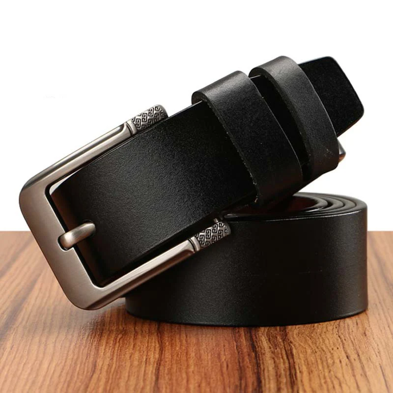 

Men's Belts Cowhide Genuine Leather Belts Pin Buckle Belts for Men Jeans Cowskin Strap Waistbands Male cintos ceinture