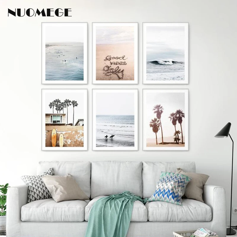 

Nordic Style Poster California Ocean Beach Posters and Prints for Living Room Decoration Pictures Landscape Wall Picture Decor