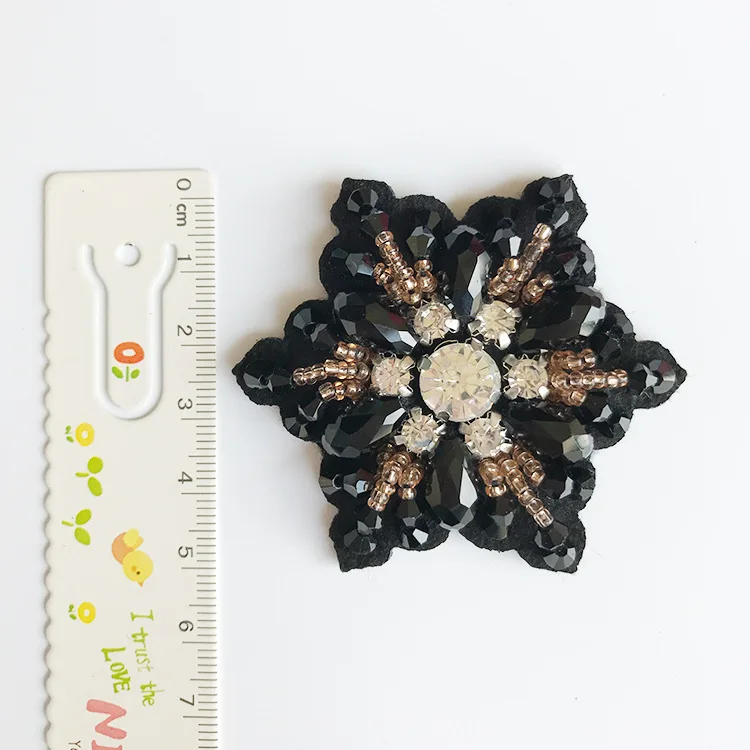 Rhinestone Hexagram Beaded Patch for Clothing Sewing on Patch Beading Applique Clothes Decoration Patch DIY Accessories
