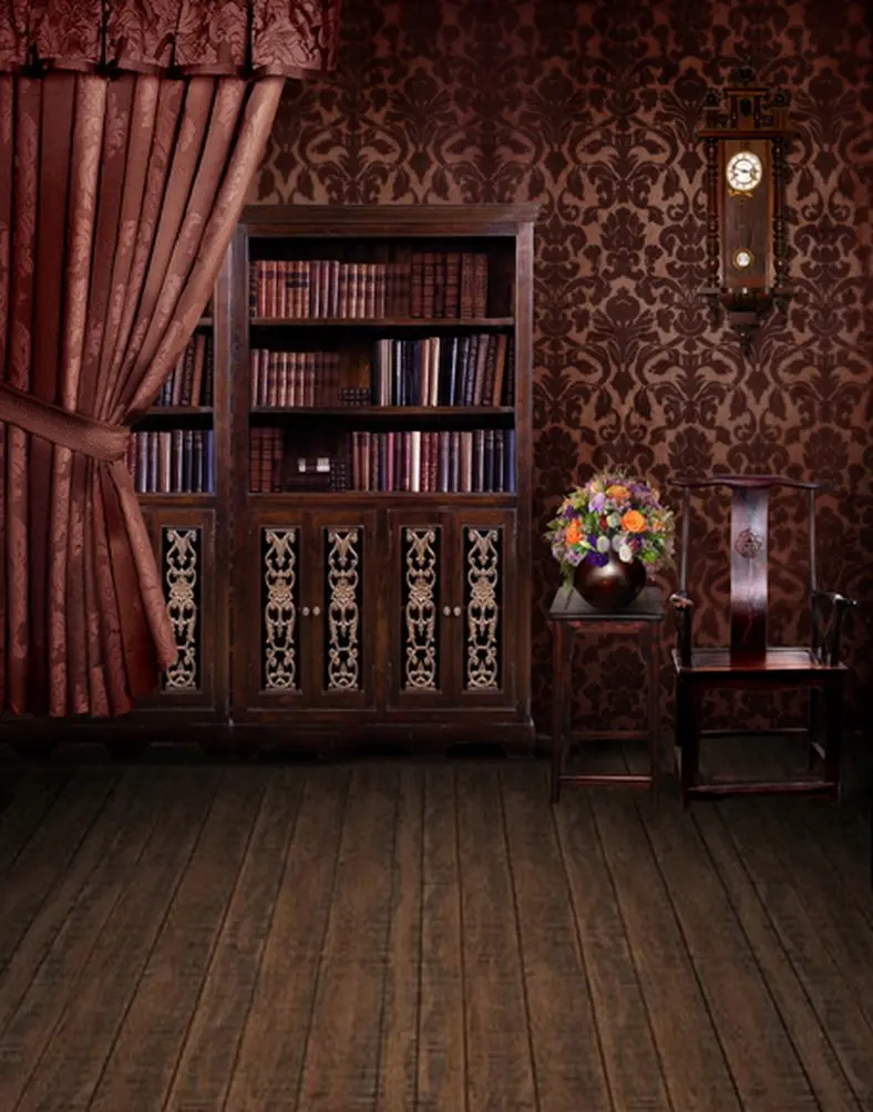 5X7 футов деревянный пол винтажная гостиная книги фотография фоны Реквизит Фотостудия Фон