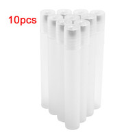 10pcs White Plastic Essential Oil Bottles with Glass Balls Aromatherapy Perfumes Lip Balms Roll On Bottles 10ml