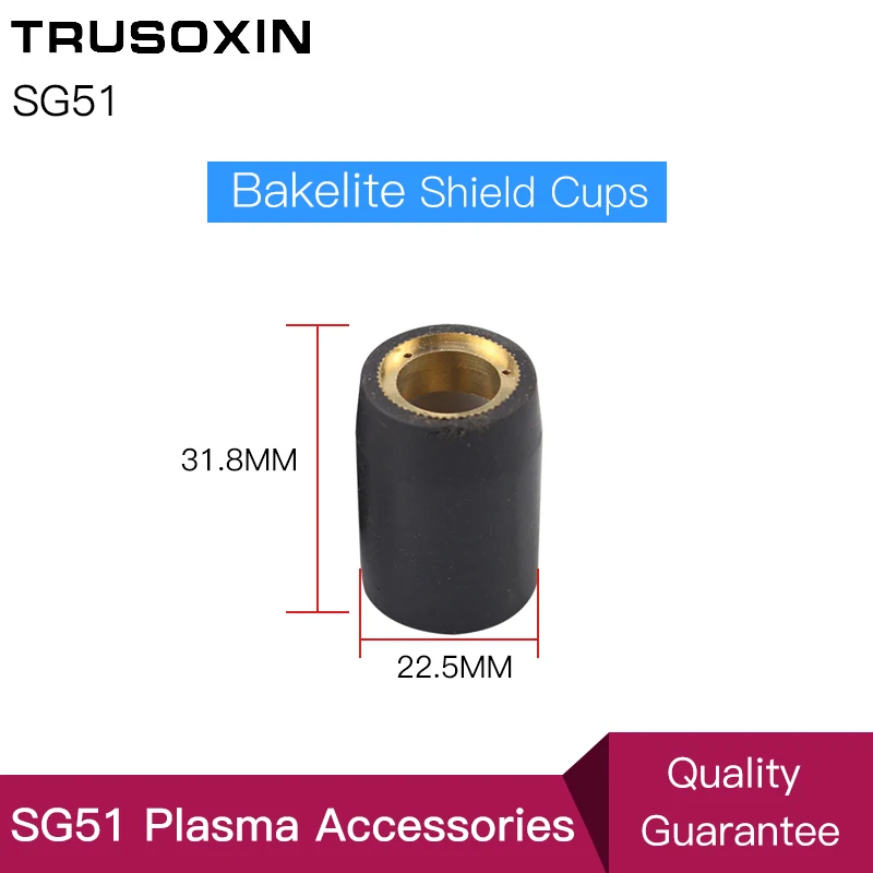 Copa de escudo de baquelita de anillo de gas de electrodos de punta consumibles para inversor de 60a, cortador de Plasma de aire de cc, antorcha de corte/pistola SG51, 40 piezas