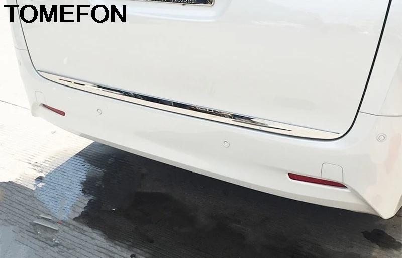 

TOMEFON Exterior For Toyota Alphard Vellfire AH30 2015 2016 Rear Tail Gate Liftgate Box Lid Door Cover Trim Stainless Steel