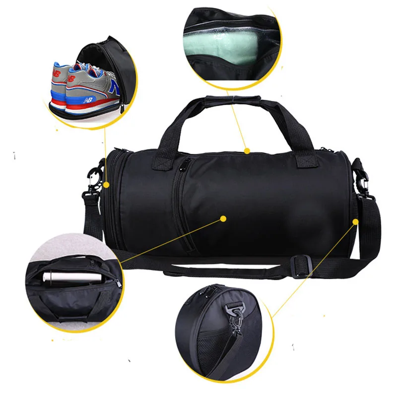 Waterproof Cylindrical Travel Bag Storage Bag Dry and Wet Separation Gym Bag Organizer Sports Outdoor Bag Storage Shoe Debris