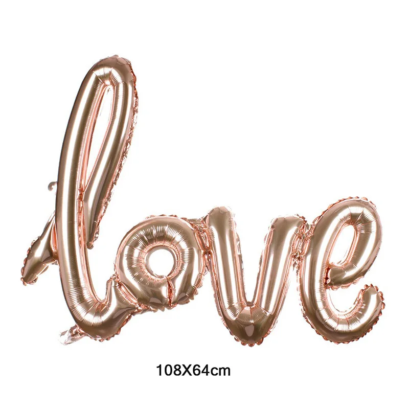 1pcs 108X46 cm Siamese LOVE foill Balloon Birthday Party Wedding Decorations Romantic Valentine\'s Day Love Letter Balls globos