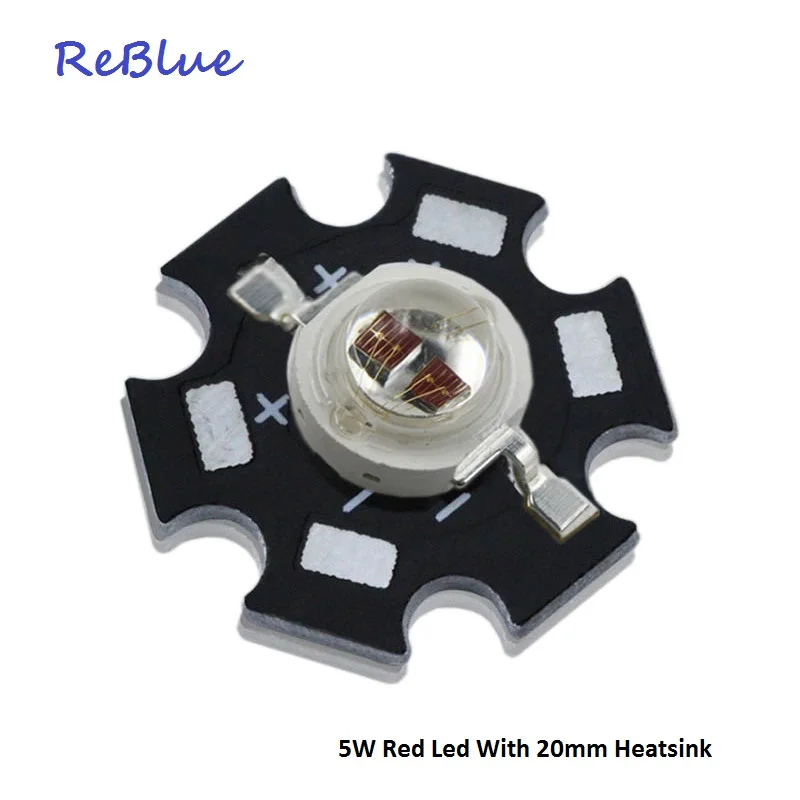 Reblue ledダイオード5ワットledダイオード3ワット850nmの赤外線led 660nmの3w-led-diode irチップ850nm 940nm赤660nmの600nm 590nm 740nm電源