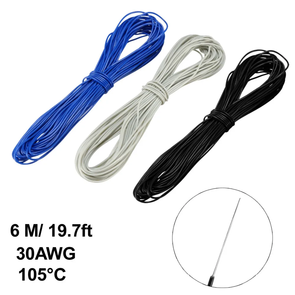 

UXCELL 3 шт. 6 м длинная обмоточная проволока, Оловянная медная проволока P/N DM-30-1000 кабель для пайки ПП 30 AWG для электронного теста
