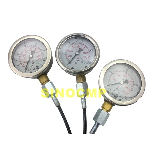 Excavator Hydraulic Pressure Gauge Test Kit, 9000PSI 25/40/60Mpa Test Coupling Hose Diagnostic Tool with 1 year warranty