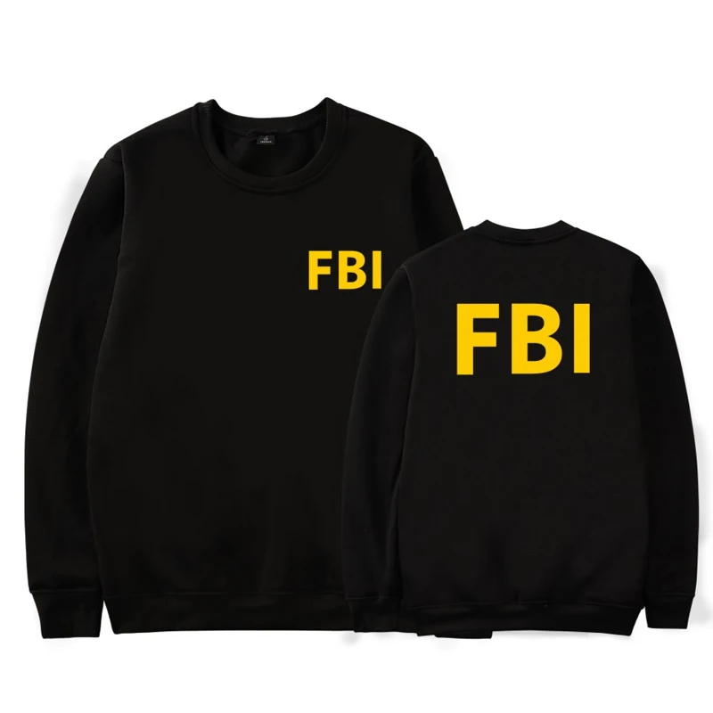 

New FBI hoodie printed fashion sport men women capless Sweatshirt casual round neck cotton Long Sleeve pullover sweatshirts tops