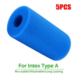 5 pces piscina 10cm x 20cm espuma filtro piscinas esponja reutilizável para intex tipo um lavável biofoam líquido de limpeza filtro espuma esponjas ferramentas