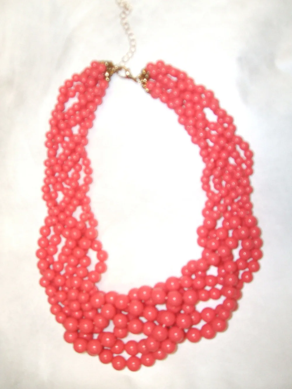 

Coral Beaded Necklace Braided New with Tags MUST SEE Genuine Natural stone gems Fortune Fine jewelry