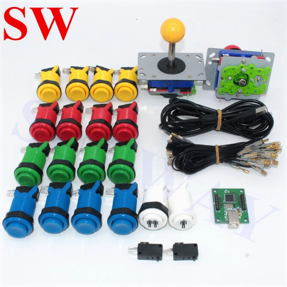 2 Player Arcade DIY Kit USB cable to PC joystick xin-mo USB encoder ZIPPYY Joystick Game handle for MAME Multicade Arcade parts