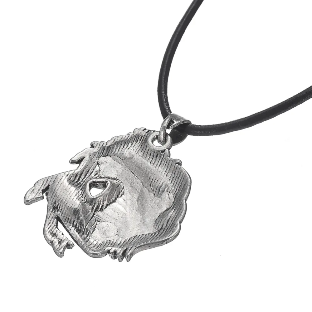 my shape Vintage Silver Plated Horse Pendant Charm Horse Lover Necklace Leather Cord for Men & Boy