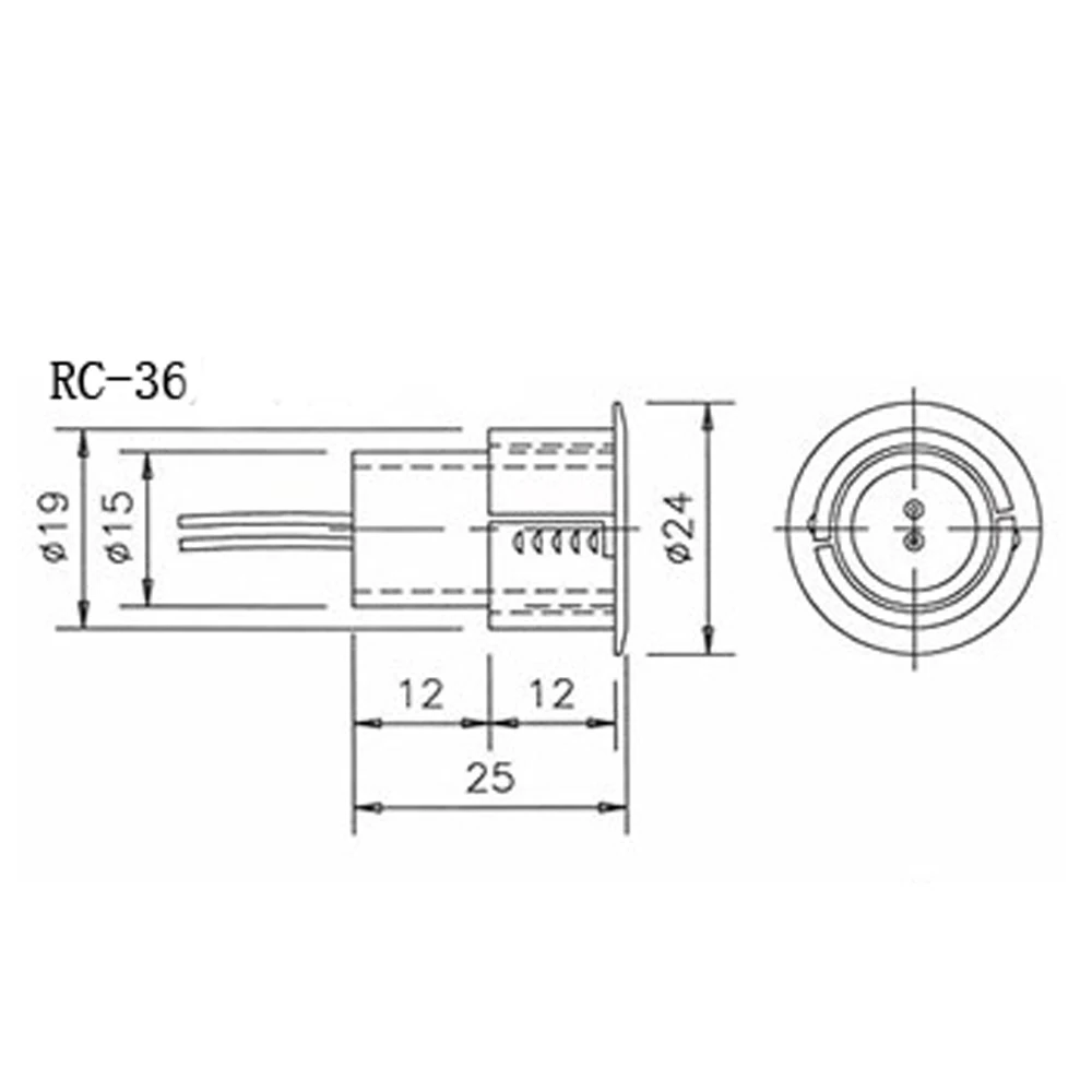 1pair Wired Magnetic Switch Door Open Alarm Concealed installation NC or NO type Relay Output Magnet Sensor