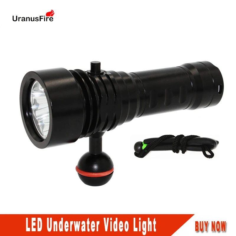 

Uranusfire LED Diving Flashlight Underwater 100M L2 Photography Video Camera Tactical Flashlight White LED Lanterna Torch