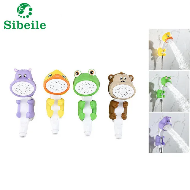 SBLE Children's Lovely cartoon shower Sucker Show Heads ABS animal hand shower Child Shower Bath Toy Baby Shower High Quality