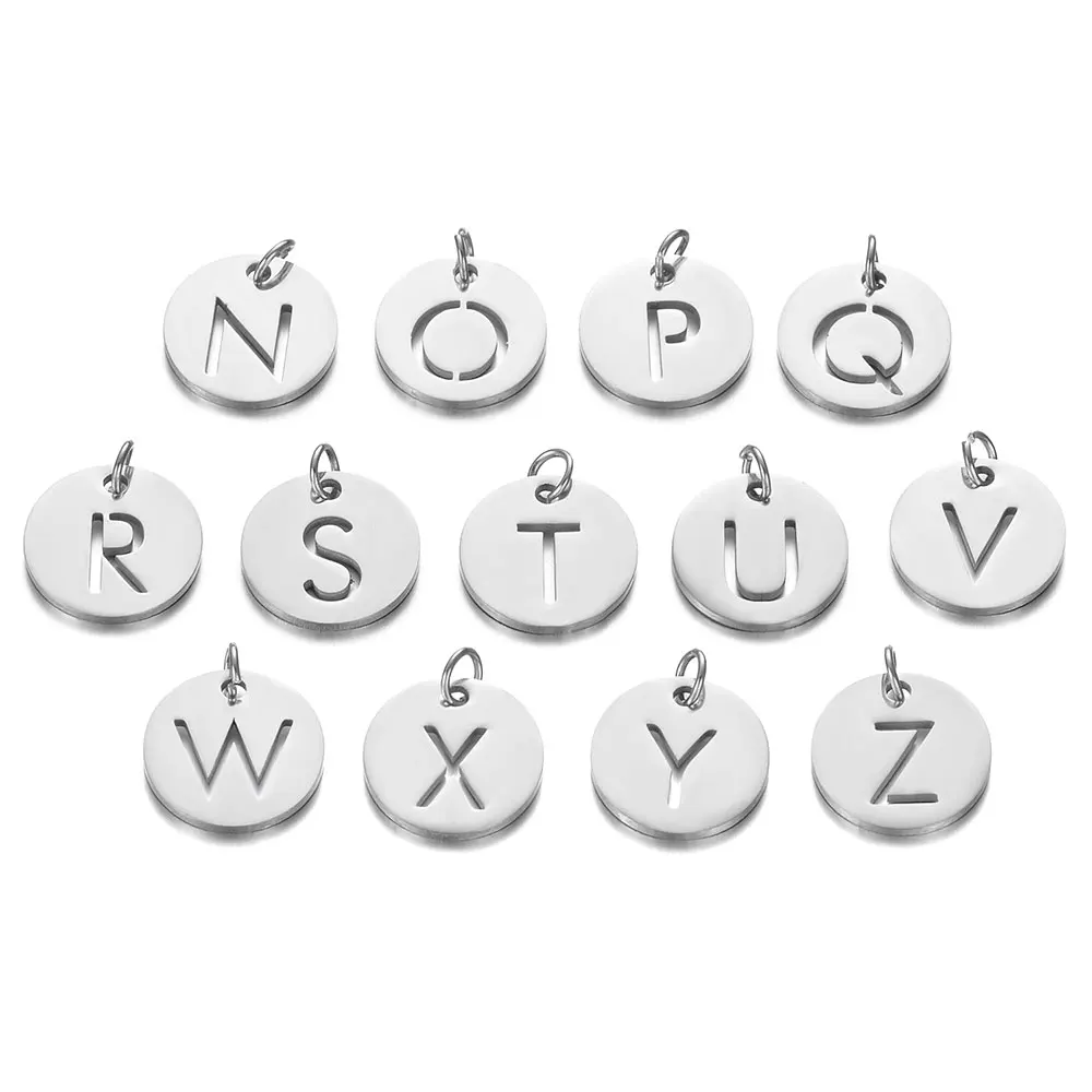 10 Pieces Stainless Steel Initial Name A-Z Letters Charm Wholesale AAAAA Quality Pendants Never Tarnish DIY Jewelry Charms