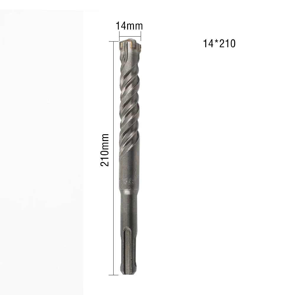 1pcs 210mm Twist Drill Bit Saw SDS Plus เกลียวคู่ค้อนเจาะ Bits งานไม้ไม้เครื่องมือ 6/ 8/10/12/14/16 มม.สำหรับโลหะผสมคาร์ไบด์