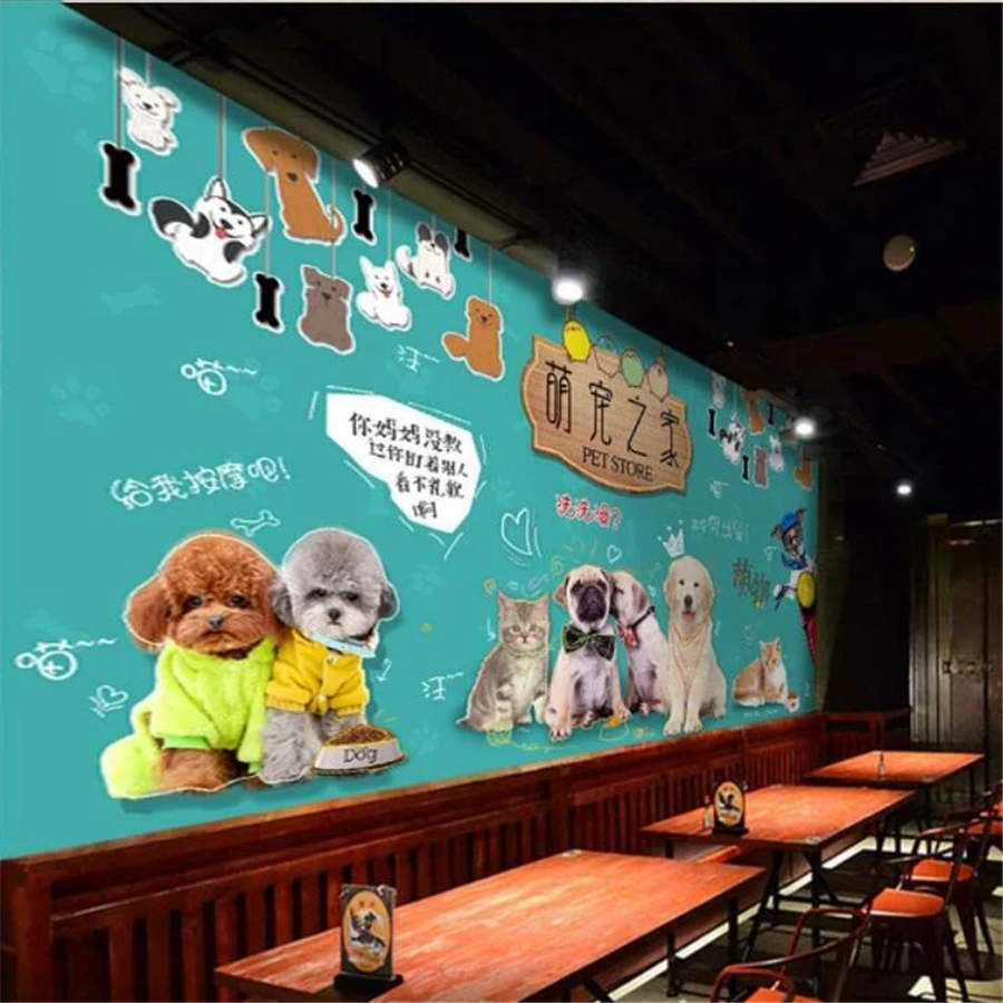 Custom wallpaper 3d mural papel de parede personality HD cute pet home pet shop tooling wall living room bedroom wallpaper mural