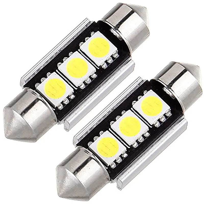 50pcs/lot 36mm 39mm c5w 3 smd 5050 Led canbus error free Car Interior Festoon Dome Auto Over Head Reading Head Lamp white 12V