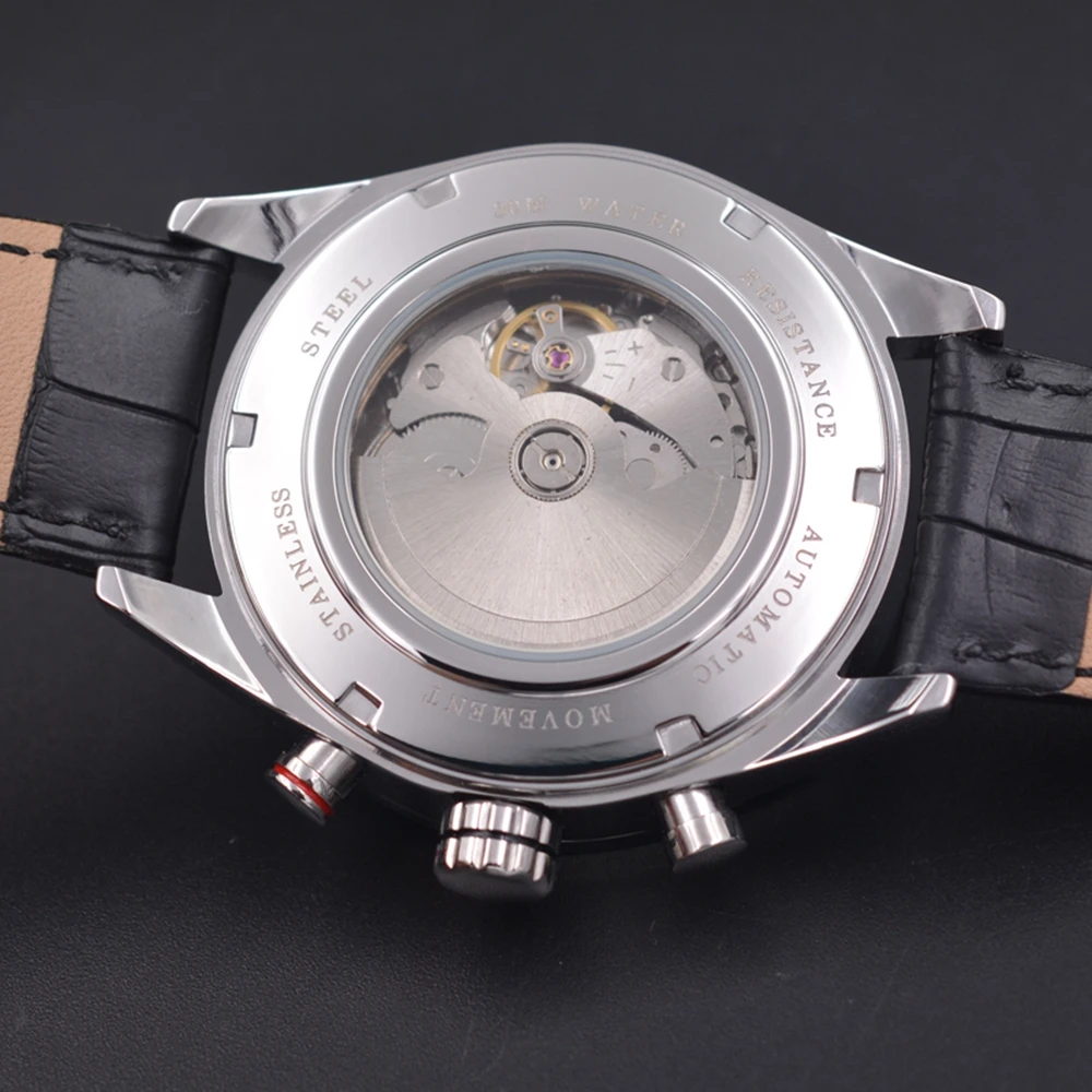 Men Watch Top Brand Luxury Automatic Mechanical Watch 24 hours Leather Military Week&Date Watches Clock Men Relojes Masculino