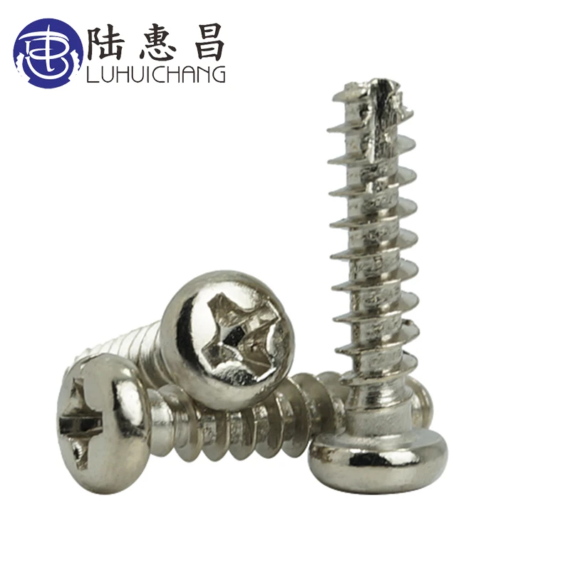 LUCHANG 500PCS steel with nickel plated cross phillip pan head self tapping PT cutting tail electrical screw self-tapping screws