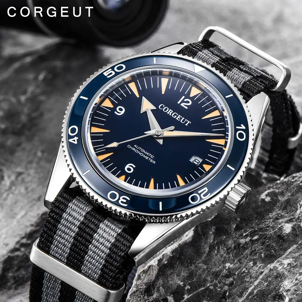 Corgeut Luxury Brand Seepferdchen orologio meccanico militare MIYOTA Automatic Sport Design orologio orologi da polso meccanici in pelle