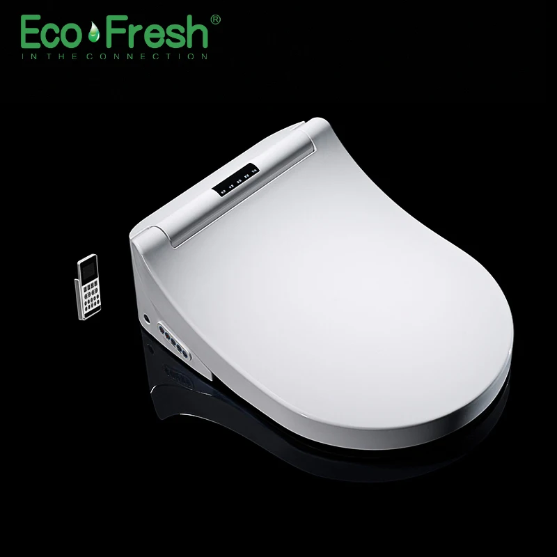 

Ecofresh Smart toilet seat D-shape Electric Bidet cover heat double nozzle soft wash dry massage fit wall-mounted toilet