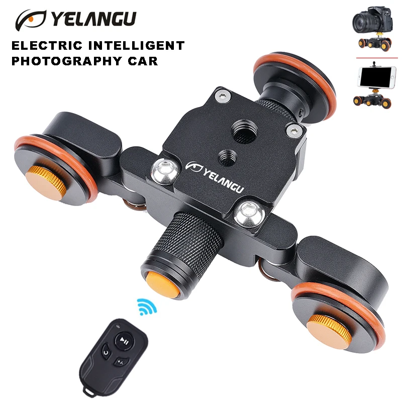 YELANGU L4X Camera Video Mini Track dolly Motorized Electric Slider Motor Dolly Truck Car for Nikon Canon DSLR Camera Camcorder