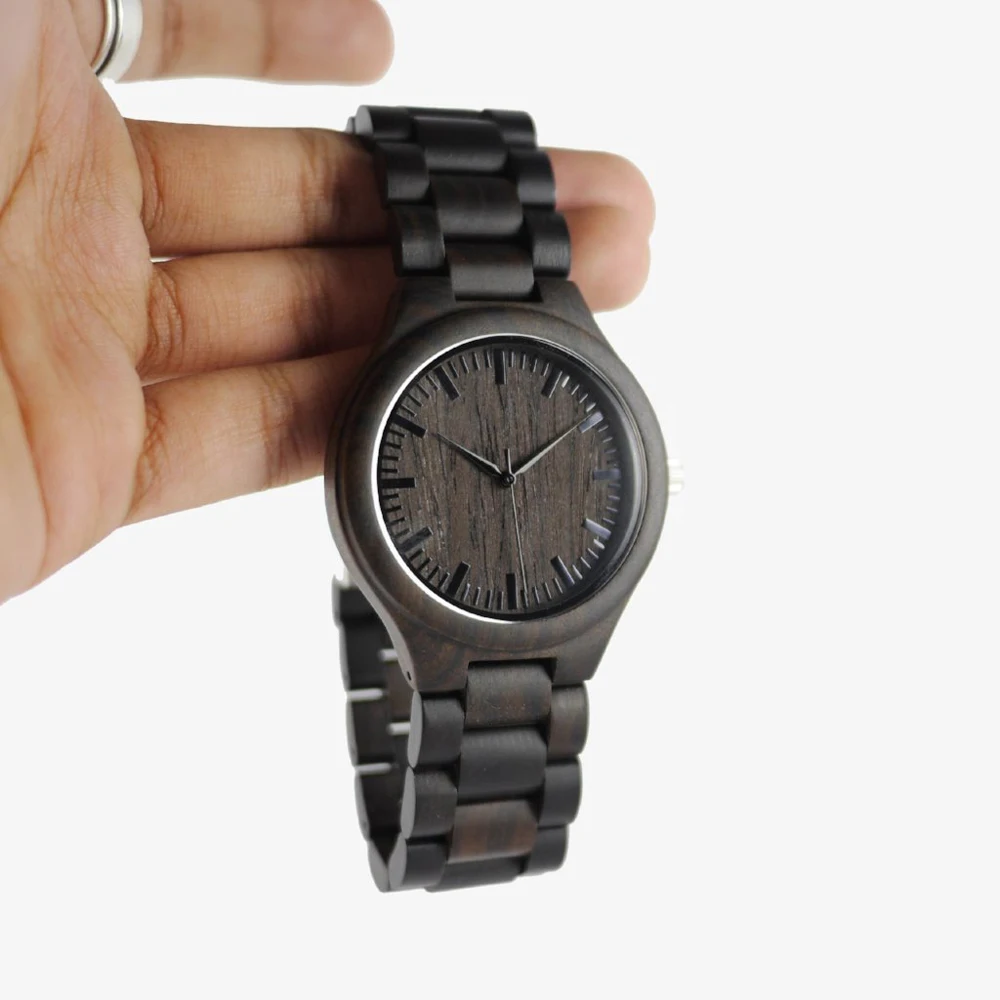 Zu Meinem Papa-Uhren Chronograph Militär Quarz Gravierte Holz Uhr Männer Uhren Vatertag Geschenk Armbanduhr Mode