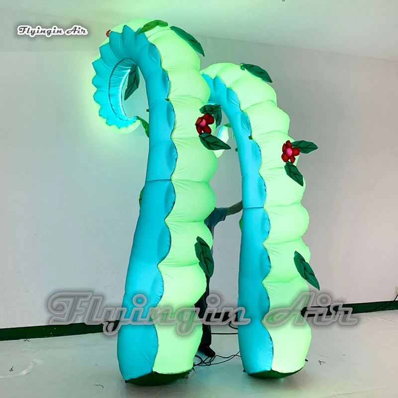 Large Lighting Inflatable Octopus Legs 3m Height Customized Green Tentacle For Concert Stage Party And Building Decoration